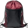 Front Zipper Drawstring Backpack w/ Side Mesh Pocket 14"x18"