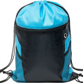Front Zipper Drawstring Backpack w/ Side Mesh Pocket 14"x18"