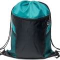 Front Zipper Drawstring Backpack w/ Side Mesh Pocket 14"x18"