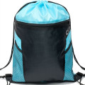 Front Zipper Drawstring Backpack w/ Side Mesh Pocket 14"x18"