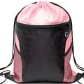 Front Zipper Drawstring Backpack w/ Side Mesh Pocket 14"x18"