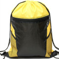 Front Zipper Drawstring Backpack w/ Side Mesh Pocket 14"x18"