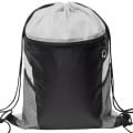 Front Zipper Drawstring Backpack w/ Side Mesh Pocket 14"x18"
