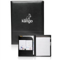 Executive Black Stitched Leather Portfolio Journal