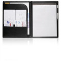 Executive Black Stitched Leather Portfolio Journal