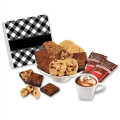 Gourmet Cookie & Brownie Gift Box with Black Plaid Sleeve