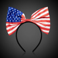 USA Flag Bow Light Up Headband