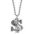 Silver Dollar Sign Beads