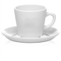 7.5 oz. White Porcelain Latte Mugs with Saucer
