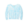 Port & Co Women's Beach Wash Cloud Tie-Dye V-Neck Sweatshirt