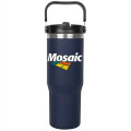 30oz. Stainless Steel Insulated Mug with Handle and Built-In