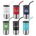 Emery 18 oz. Double Walled Stainless Steel Tumbler w/Straw