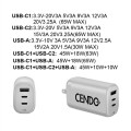 65W 3 Ports GaN USB-C Charger / AC Adapter