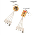 Eco Friendly Bamboo And Wheat Straw 4 In 1 Charging Cable