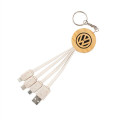 Eco Friendly Bamboo And Wheat Straw 4 In 1 Charging Cable