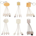 Eco Friendly Bamboo And Wheat Straw 4 In 1 Charging Cable
