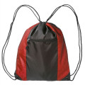 Two Color Front Zipper Pocket Drawstring Bag (18.5"x14.75")
