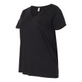 LAT Curvy Collection Women's Premium Jersey V-Neck Tee