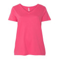 LAT Curvy Collection Women's Premium Jersey V-Neck Tee