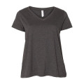 LAT Curvy Collection Women's Premium Jersey V-Neck Tee