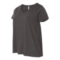 LAT Curvy Collection Women's Premium Jersey V-Neck Tee