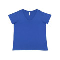 LAT Curvy Collection Women's Premium Jersey V-Neck Tee