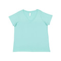 LAT Curvy Collection Women's Premium Jersey V-Neck Tee