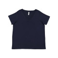 LAT Curvy Collection Women's Premium Jersey V-Neck Tee
