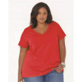 LAT Curvy Collection Women's Premium Jersey V-Neck Tee