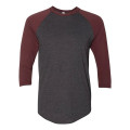 American Apparel Unisex 50/50 Raglan Three-Quarter Sleeve...
