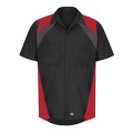 Red Kap Men's Tri-Color Short Sleeve Shop Shirt