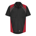 Red Kap Men's Tri-Color Short Sleeve Shop Shirt