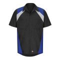 Red Kap Men's Tri-Color Short Sleeve Shop Shirt