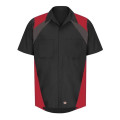 Red Kap Men's Tri-Color Short Sleeve Shop Shirt
