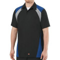 Red Kap Men's Tri-Color Short Sleeve Shop Shirt