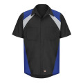 Red Kap Men's Tri-Color Short Sleeve Shop Shirt