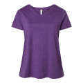 LAT Women's Curvy Collection Fine Jersey V-Neck Tee