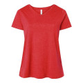 LAT Women's Curvy Collection Fine Jersey V-Neck Tee
