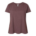 LAT Women's Curvy Collection Fine Jersey V-Neck Tee