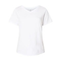 LAT Women's Curvy Collection Fine Jersey V-Neck Tee