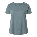 LAT Women's Curvy Collection Fine Jersey V-Neck Tee