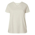 LAT Women's Curvy Collection Fine Jersey V-Neck Tee