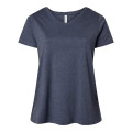 LAT Women's Curvy Collection Fine Jersey V-Neck Tee
