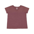 LAT Women's Curvy Collection Fine Jersey V-Neck Tee