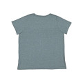 LAT Women's Curvy Collection Fine Jersey V-Neck Tee