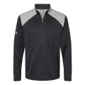 Adidas Men's Textured Mixed Media Quarter-Zip Pullover