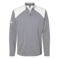 Adidas Men's Textured Mixed Media Quarter-Zip Pullover