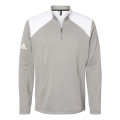 Adidas Men's Textured Mixed Media Quarter-Zip Pullover