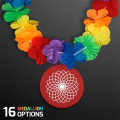 Rainbow Flowers Lei Necklaces with Medallion (Non-Light Up)