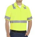 Red Kap Men's High Visibility Safety Short Sleeve Work Shirt